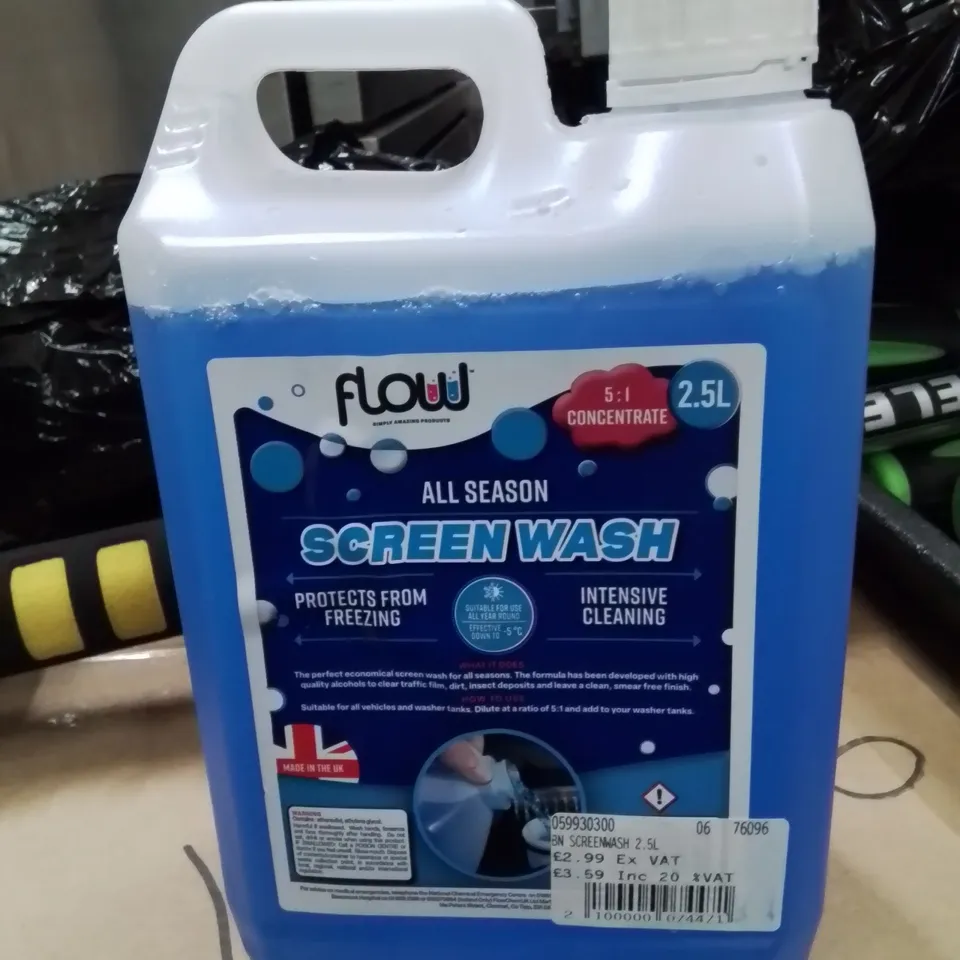 FLOW ALL SEASON SCREEN WASH, 2.5L CONCENTRATE – VEHICLE CLEANING FLUID