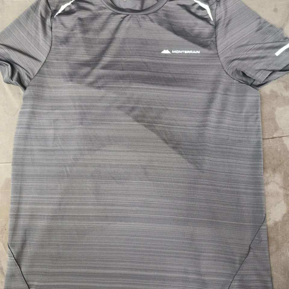 MONTERRAIN CREW-NECK SHORT SLEEVE T-SHIRT IN GREY SIZE XL