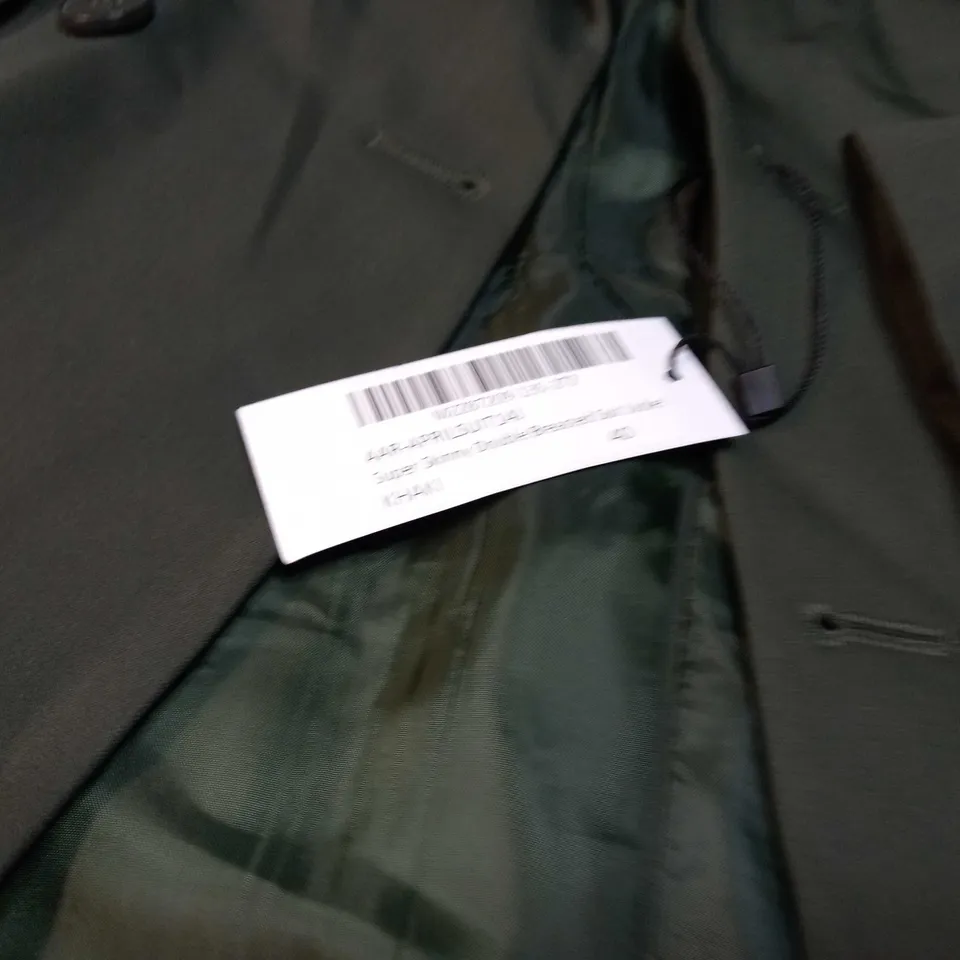 BOOHOO MAN KHAKI SUPER SKINNY DOUBLE BREASTED SUIT JACKET - SIZE 40