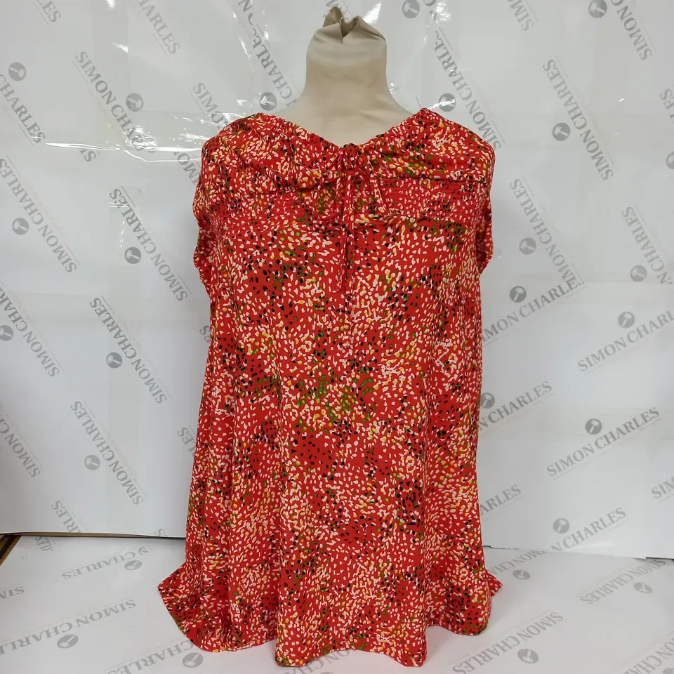 BLUE VANILLA SHIRRED SWEETHEART MINI DRESS IN ORANGE - UK SIZE 10 