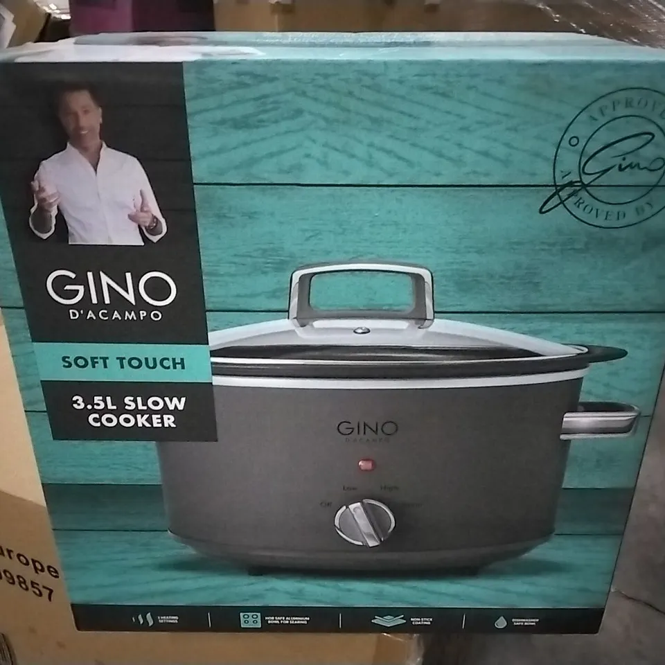 BOXED GINO D'CAMPO 2.5L SOFT TOUCH SLOW COOKER