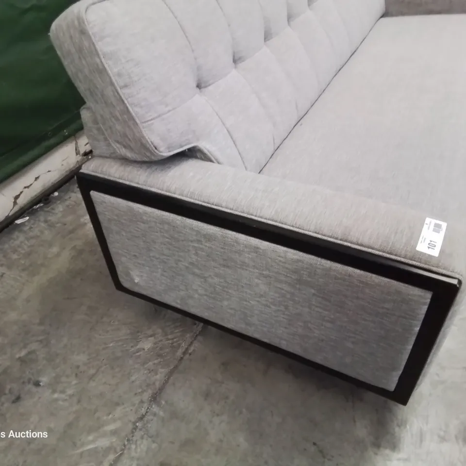 QUALITY BRITISH DESIGNER & MANUFACTURED G PLAN VINTAGE LARGE SOFA MARL GREY FABRIC