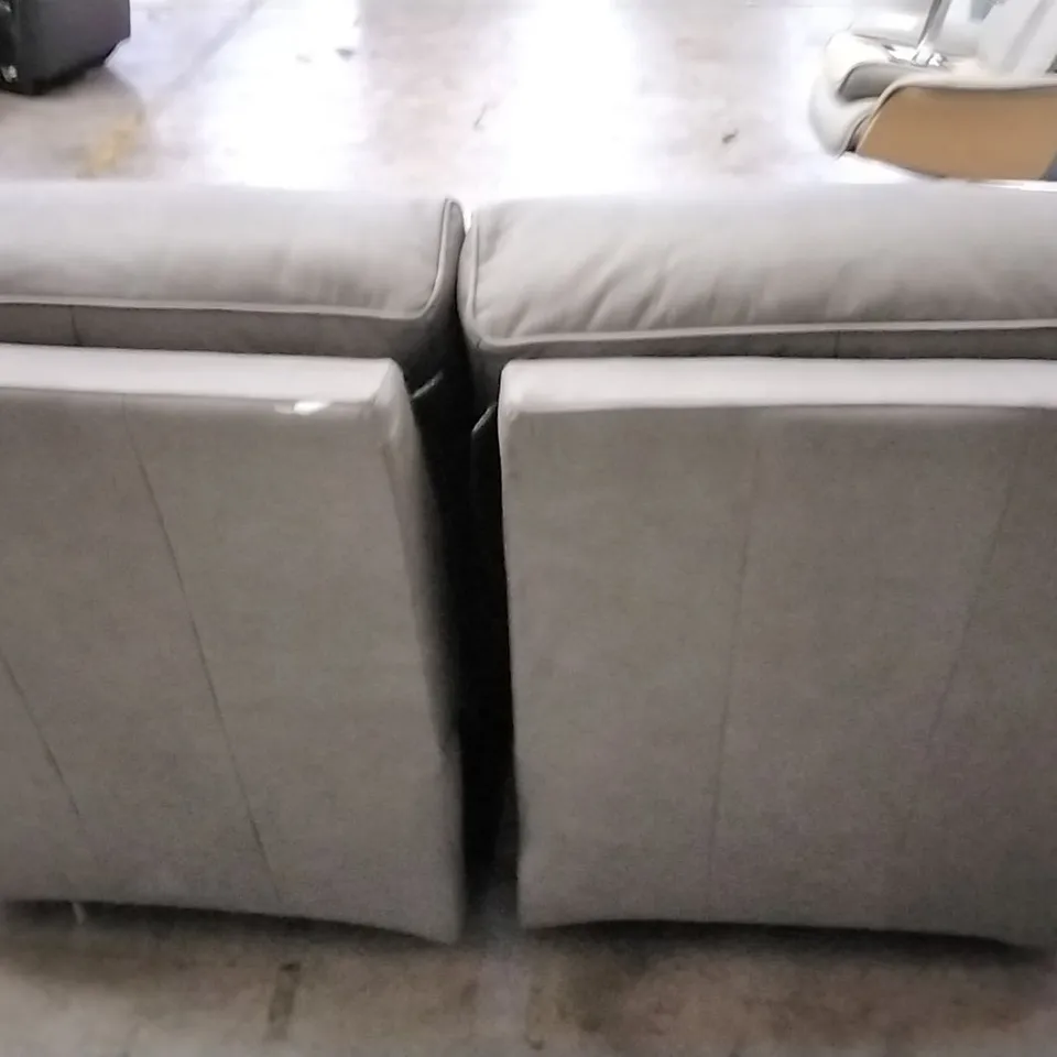 QUALITY BRITISH DESIGNER G PLAN MANUFACTURED ELLIS SMALL SOFA ELECTRIC RECLINER DBL  - TEXAS CHARCOAL LEATHER