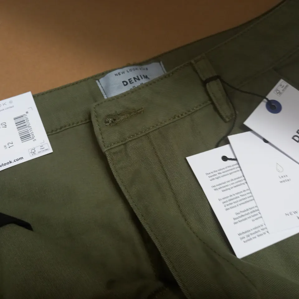 DENIM NEW LOOK KIND GREEN TROUSERS - UK 12