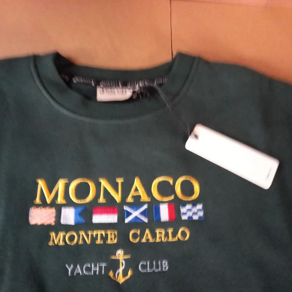 JEM CITY MONACO GREEN CREW JUMPER - L