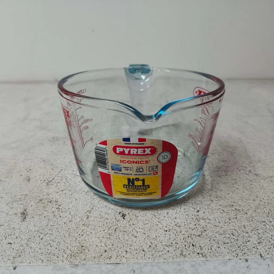 PYREX GLASSWARE SET – 1 LITRE MEASURING JUG + 1 LITRE MIXING BOWL