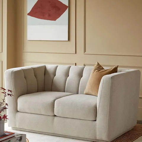 BOXED DANETTI VALENTINA 2 SEATER SOFA NATURAL LUXE CHENILLE 