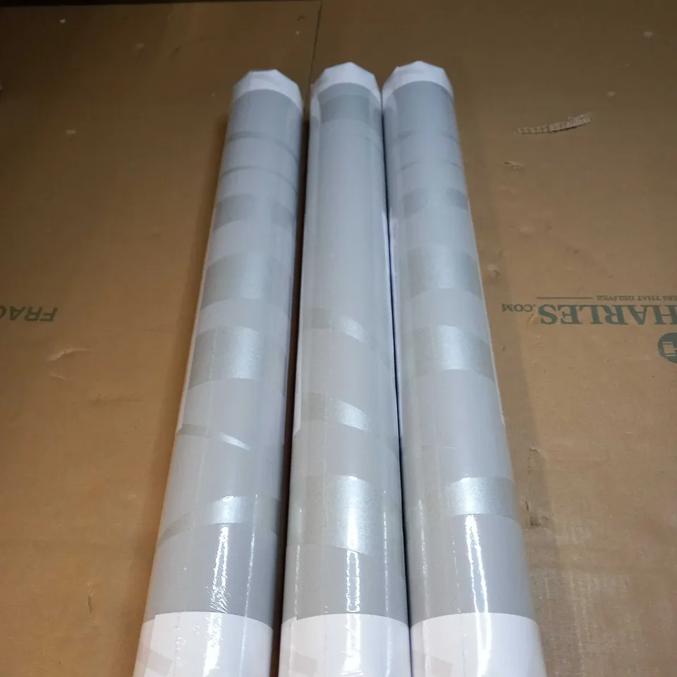 LOT OF 3 QUALITY ROLS OF GREY PATTERN WALLPAPER