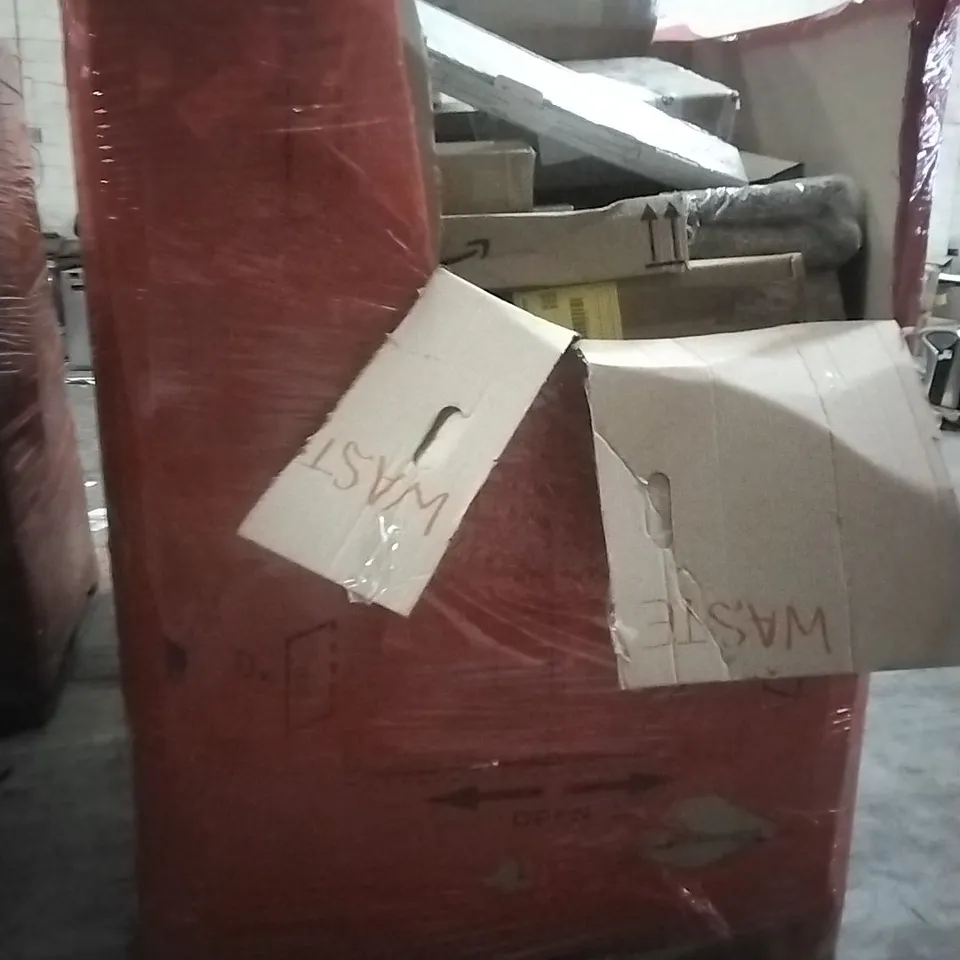 PALLET OF ASSORTED ITEMS TO INCLUDE; PARTY TENT, CURTAIN ROD 