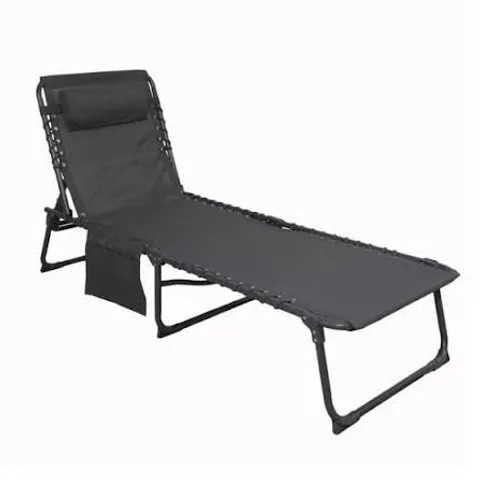 BOXED HELSINKI FOLDING SUN LOUNGER - CHARCOAL