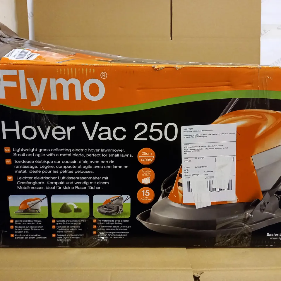 FLYMO HOVER VAC 250 ELECTRIC HOVER COLLECT LAWNMOWER