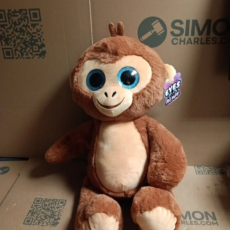 PLUSH MONKEY TOY WITH BLUE EYES – EYES ALIVE 