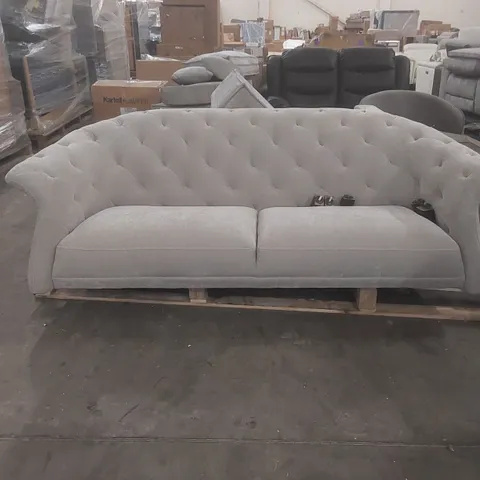 DANETTI LUXE 3 SEATER SOFA LIGHT GREY FABRIC