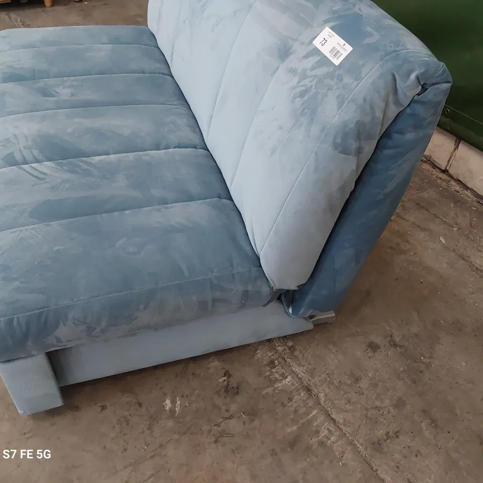 DESIGNER FOLD OUR SOFABED LIGHT BLUE PLUSH FABRIC 