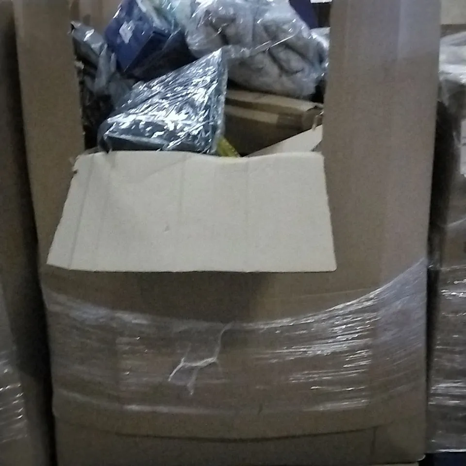 PALLET OF ASSORTED HOUSEHOLD GOODS TO INCLUDE CERVICAL PILLOW, ADJUSTABLE LOFT PILLOW, AND SOTOR SUPPORT ETC.