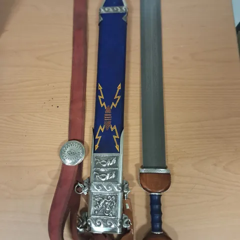DECORATIVE 20" DOUBLE EDGED SWORD IN SHEATH