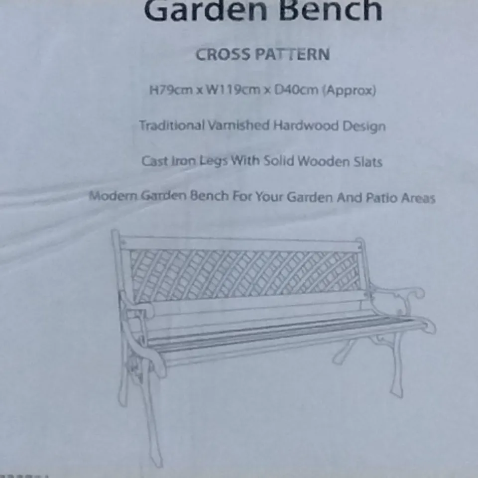 BOXED MINGHELLA  CROSS IRON BENCH 