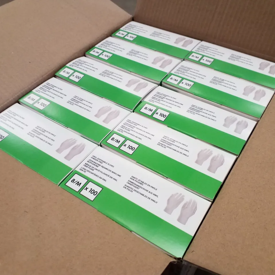 PALLET OF APPROXIMATELY 56 INTCO VINYL DISPOSABLE GLOVES 100PK BOXES - MEDIUM