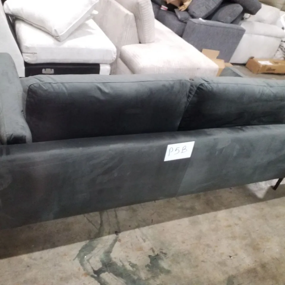 LUCIA 3 SEATER SOFA, CHARCOAL GREY HOUSE VELVET 