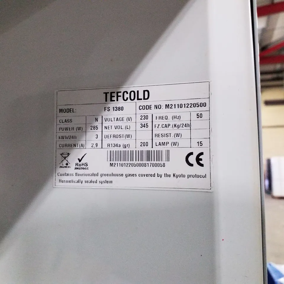 TEFCOLD FS1380 GLASS DOOR FRIDGE 