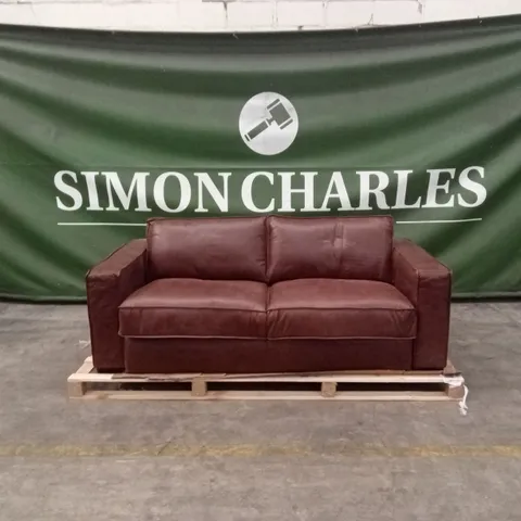 RIPLEIGH 3 SEATER GENUINE ANILINE VINTAGE LEATHER RECLINING SOFA BED