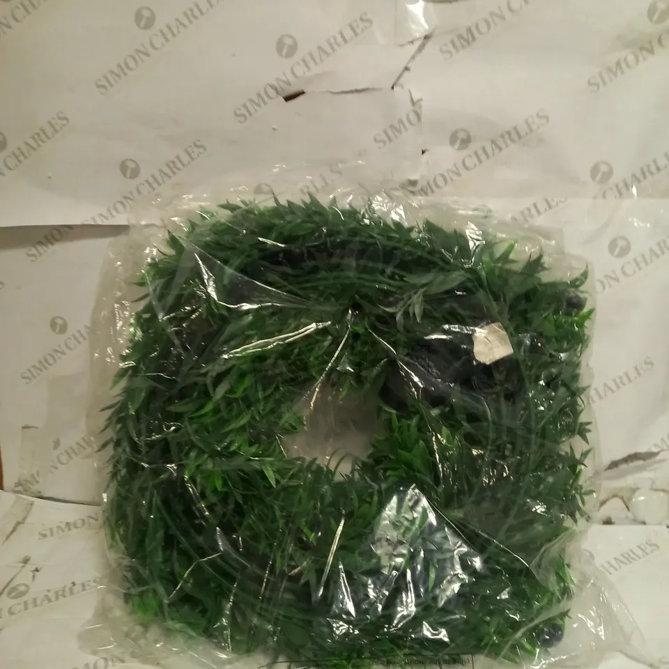 GARDEN REFLECTIONS PRE LIT OLIVE WREATH
