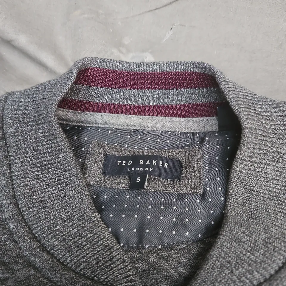 TED BAKER LONDON KIDS ZIP-THROUGH FLEECE JACKET, GREY, UK 5