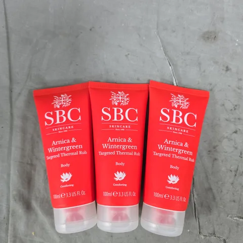 SBC SKINCARE ARNICA & WINTERGREEN TARGETED THERMAL RUB – 3 X 100ML TUBES