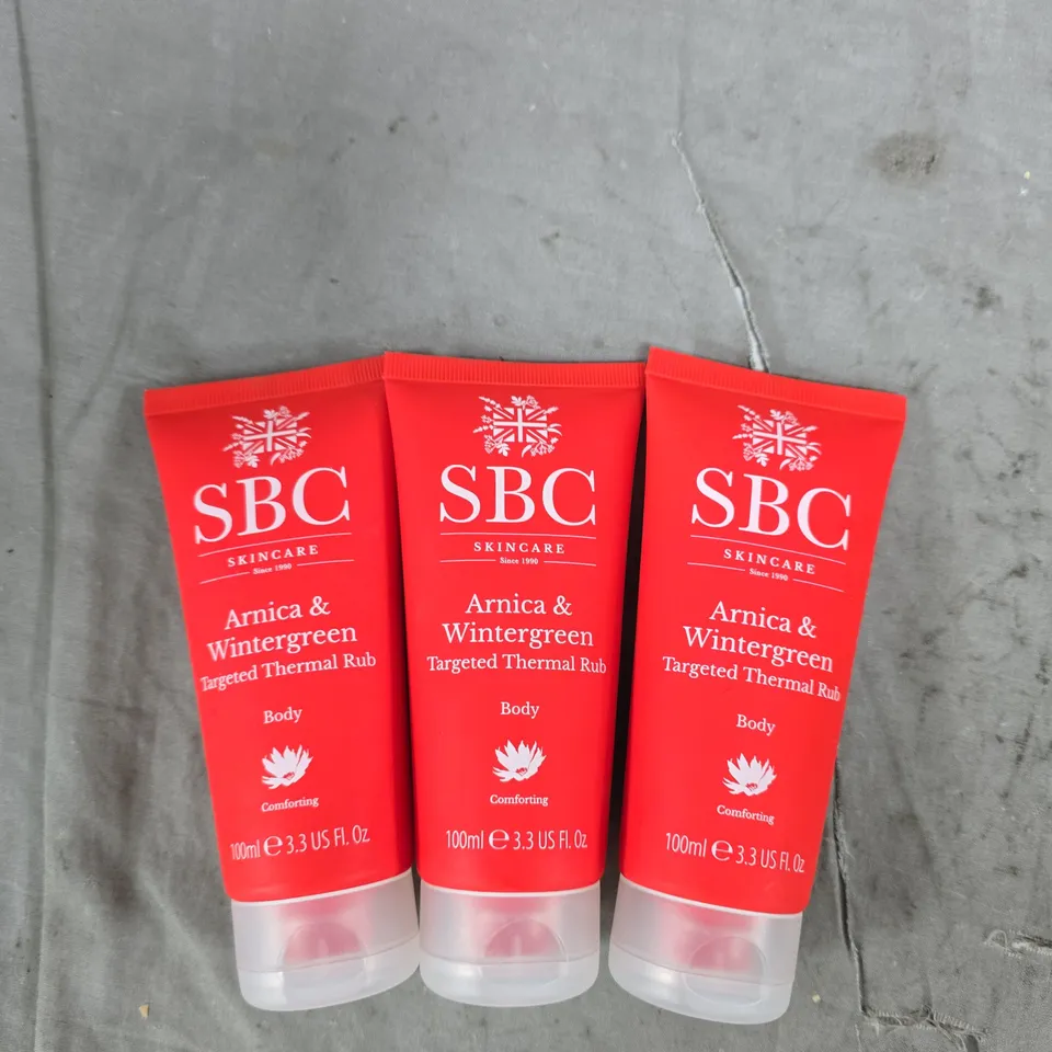 SBC SKINCARE ARNICA & WINTERGREEN TARGETED THERMAL RUB – 3 X 100ML TUBES