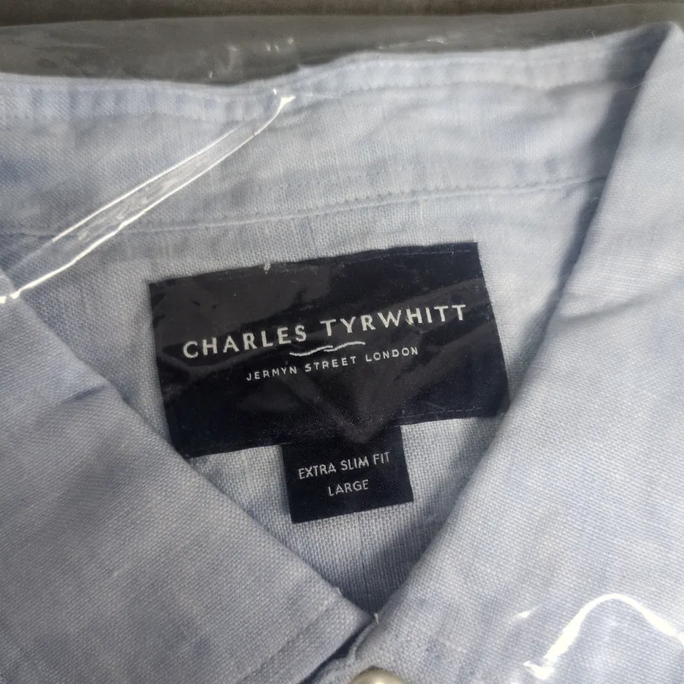 CHARLES TYRWHITT EXTRA SLIM FIT SHIRT – LIGHT BLUE, UK LARGE
