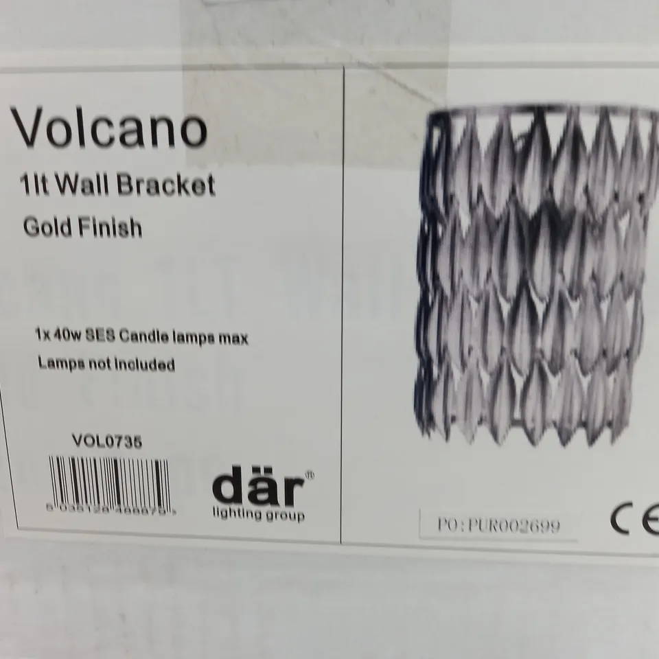 BOXED VOLCANO WALL LIGHT IN GOLD