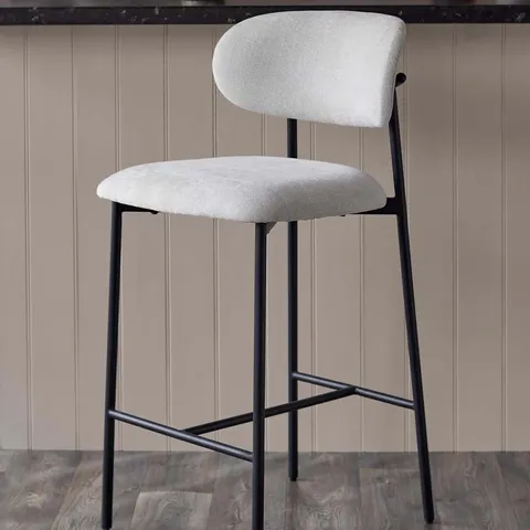 BOXED DANETTI CREE CREAM TEXTURED CHENILLE BARSTOOL