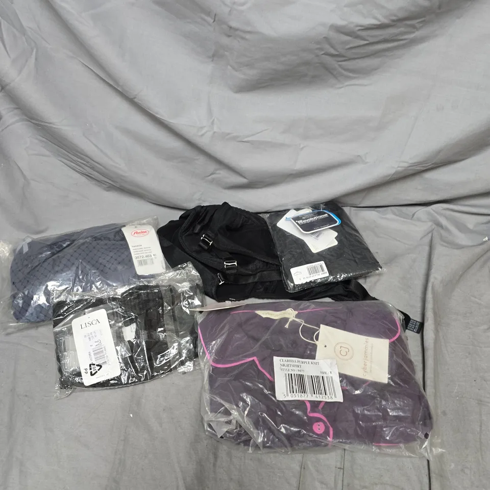 APPROXIMATELY 25 ASSORTED WOMEN'S CLOTHING PRODUCTS IN VARIOUS BRANDS TO INCLUDE LISCA, CYBERJAMMIES, REVOLUTIONAL, GORSENIA, ANITA ETC