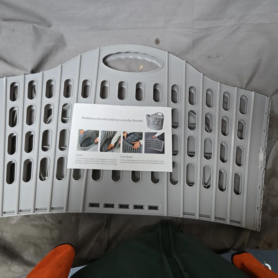 MULTIFUNCTIONAL FOLDING LAUNDRY BASKET – GREY PLASTIC