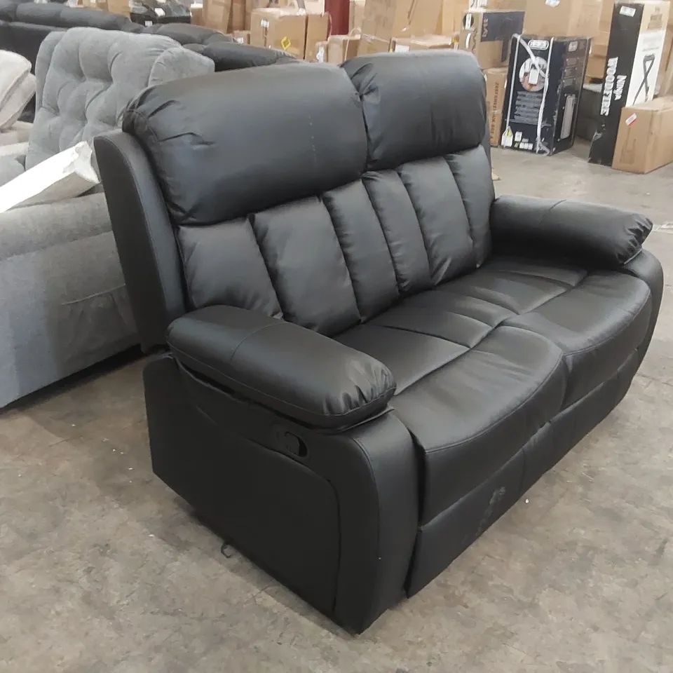 QUALITY DESIGNER FAUX LEATHER MANUAL RECLINER SOFA