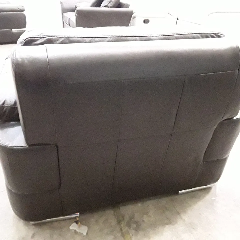 QUALITY DESIGNER ARMCHAIR - BLACK LEATHER