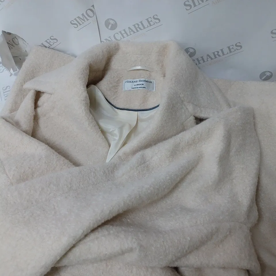 HELENE BERMAN BOILED WOOL COAT WARM WHITE SIZE 16
