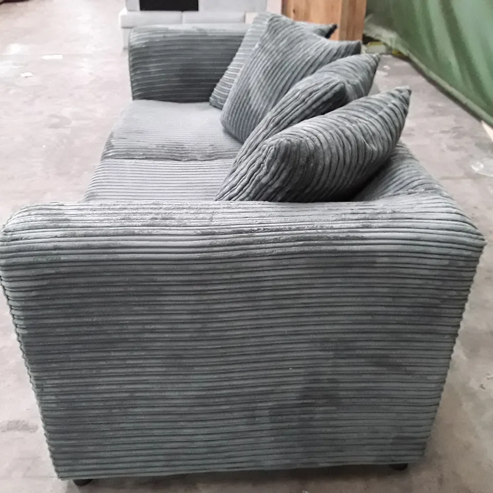 QUALITY DESIGNER DUVERNAY 3 SEATER SOFA - GREY JUMBO CORD FABRIC 