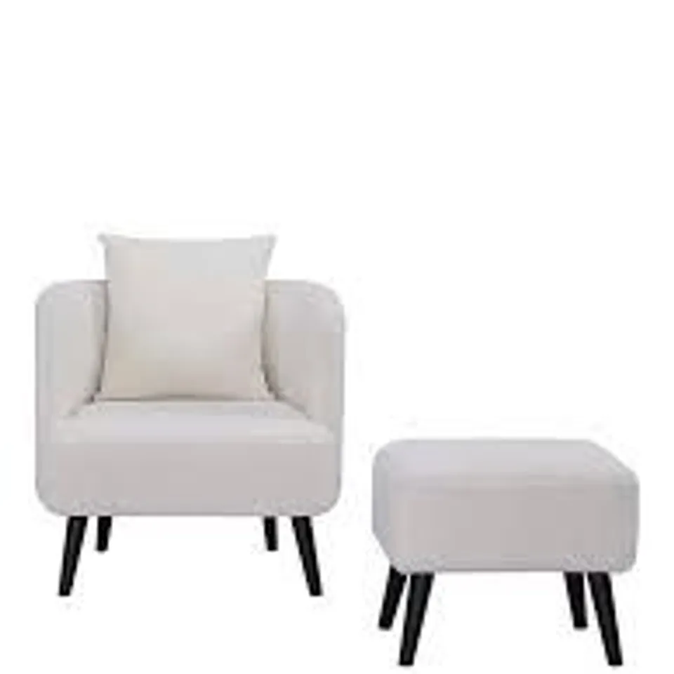 JAMIE FABRIC ACCENT CHAIR AND FOOTSTOOL SET RRP £259