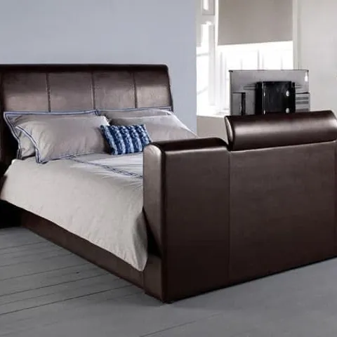 BOXED MARSEILLE 6' SUPERKING BED FRAME - BROWN (3 BOXES)