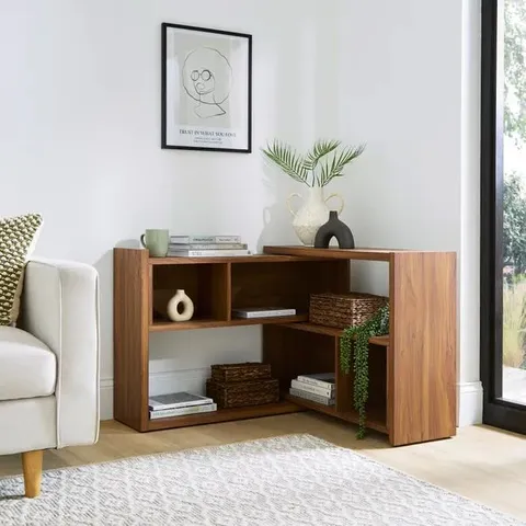 BOXED REN LOW BOOKCASE SIDE - TABLE WALNUT EFFECT