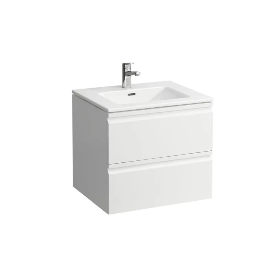 BOXED LAUFEN BATHROOM SET LAUFEN PRO S WASHBASIN, VANITY UNIT, 2 DRAWERS, 1 HOLE 600X545MM GLOSSY WHITE