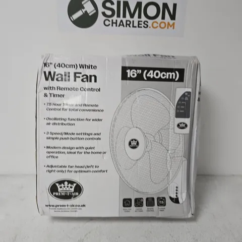 16IN WHITE WALL FAN WITH REMOTE CONTROL & TIMER – BOXED