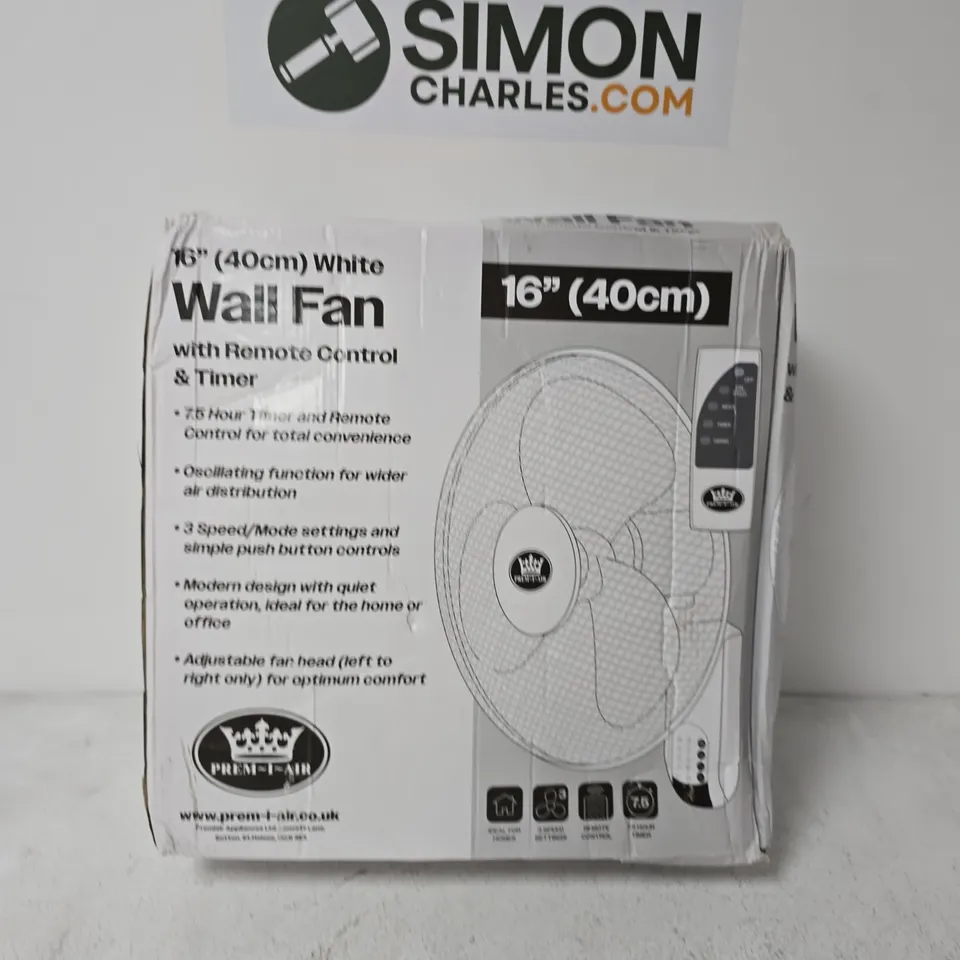 16IN WHITE WALL FAN WITH REMOTE CONTROL & TIMER – BOXED