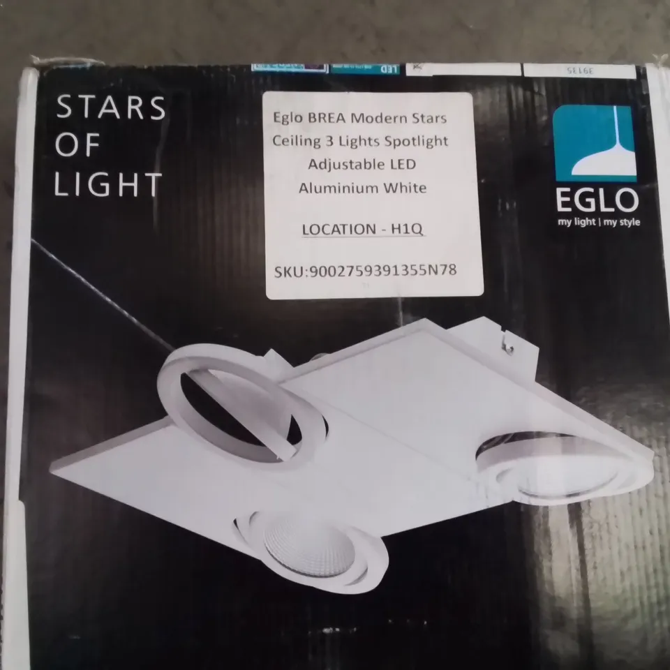 BOXED EGLO BREA MODERN STARS CEILING 3 LIGHTS SPOTLIGHT ADJUSTABLE LED ALUMINIUM WHITE
