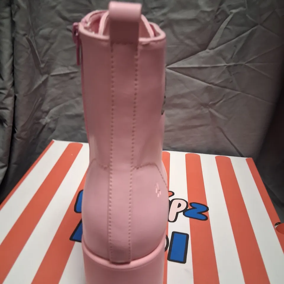BRAND NEW BOXED KETNIPZ X KOI LOVE URSELF KETNIPZ LACE UP BOOTS PINK SIZE 5