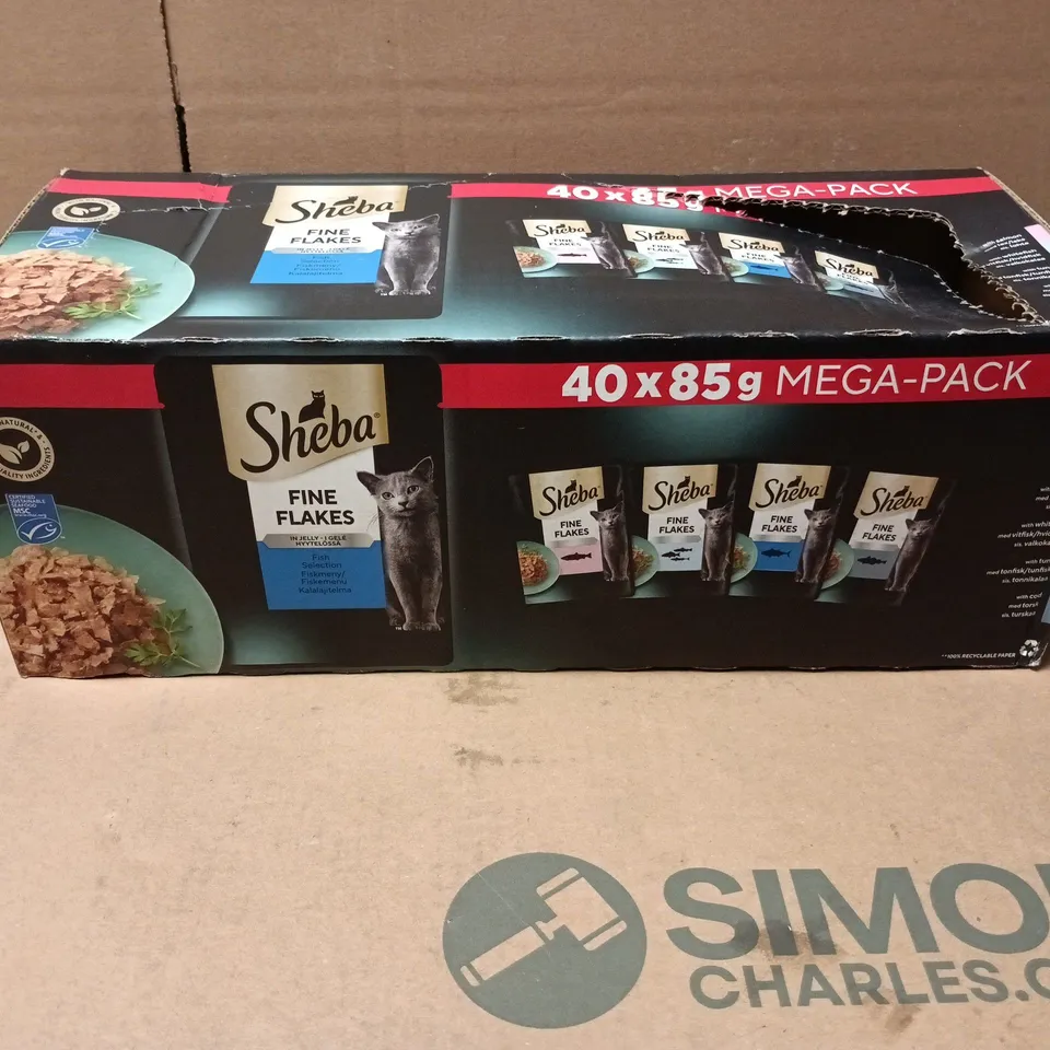 SHEBA FINE FLAKES MEGA PACK 40 X 85G FISH SELECTION IN JELLY