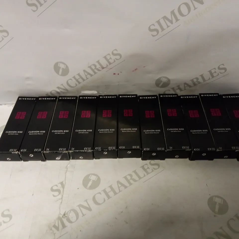 LOT OF APPROXIMATELY 11 GIVENCHY CUSHION KISS SOFT BALM GLOSS (10ml) - 2 BERRY KISS