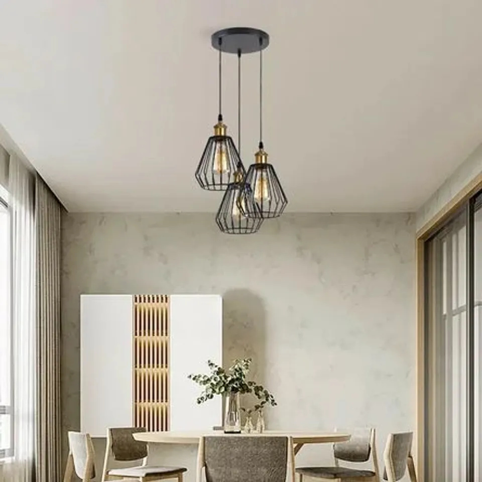 BOXED STROUDSBURG 3-LIGHT CLUSTER GEOMETRIC PENDANT (1 BOX)