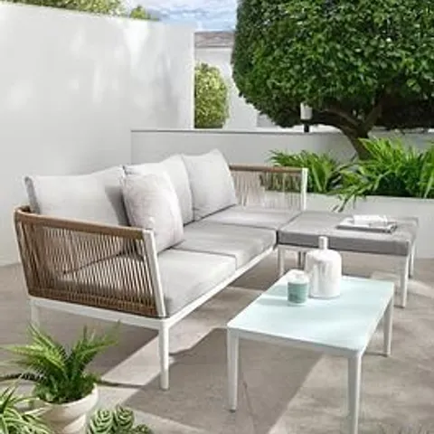 BOXED SEYCHELLES CORNER SET GARDEN FURNITURE (1 BOX)